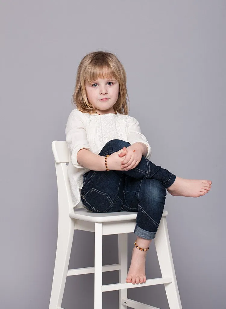 Baltic Amber Teething Necklace & Bracelet For Children / Multicolour / Raw Unpolished / Extra Effective