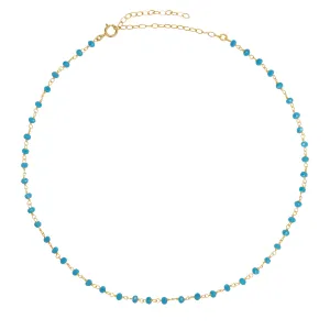 Blue Turquoise Rosary Choker