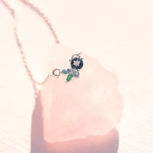 Cluster gemstone necklace
