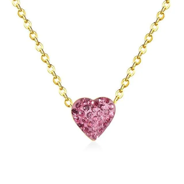DilRuba Crystal Pendant Necklace in Gold/Silver