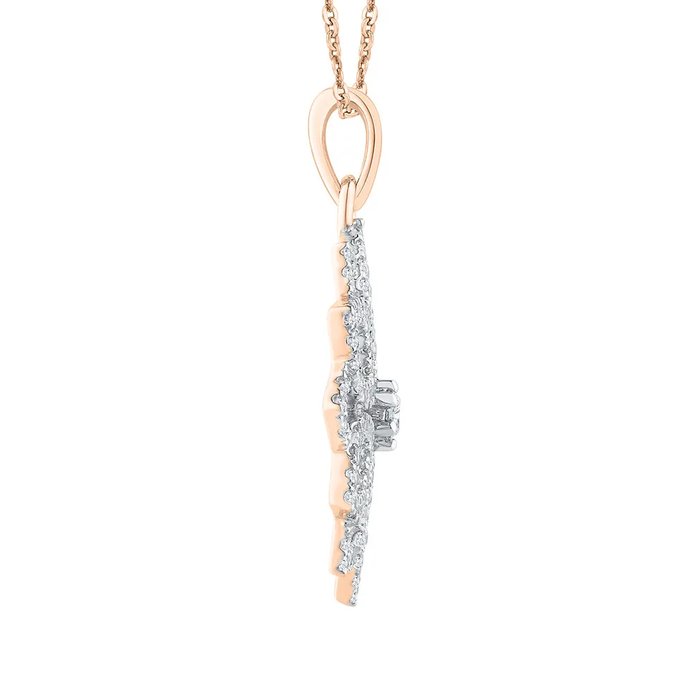 KATARINA Diamond Flower Cluster Pendant Necklace (1/2 cttw)