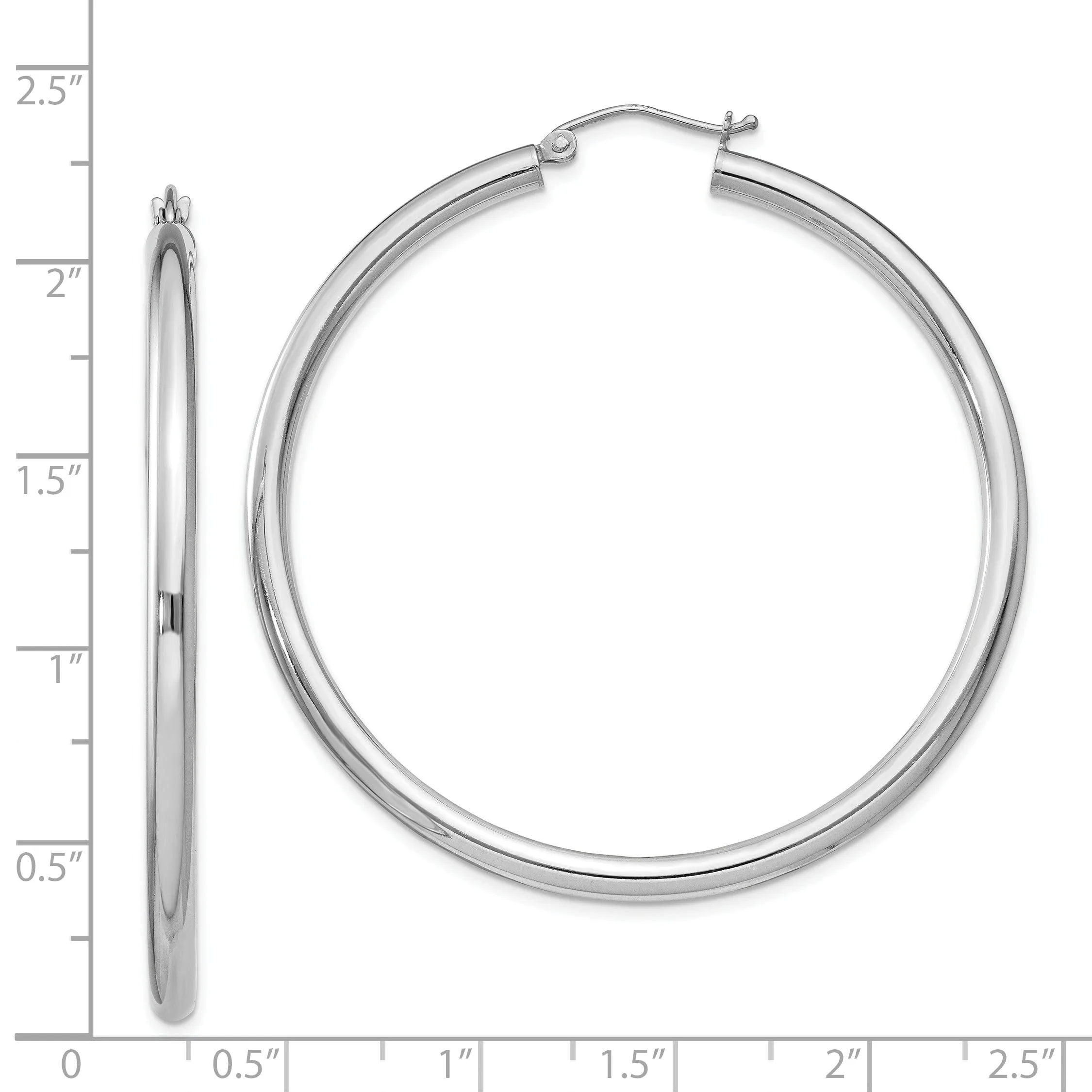 Sterling Silver Round Hoop Hinged Earrings