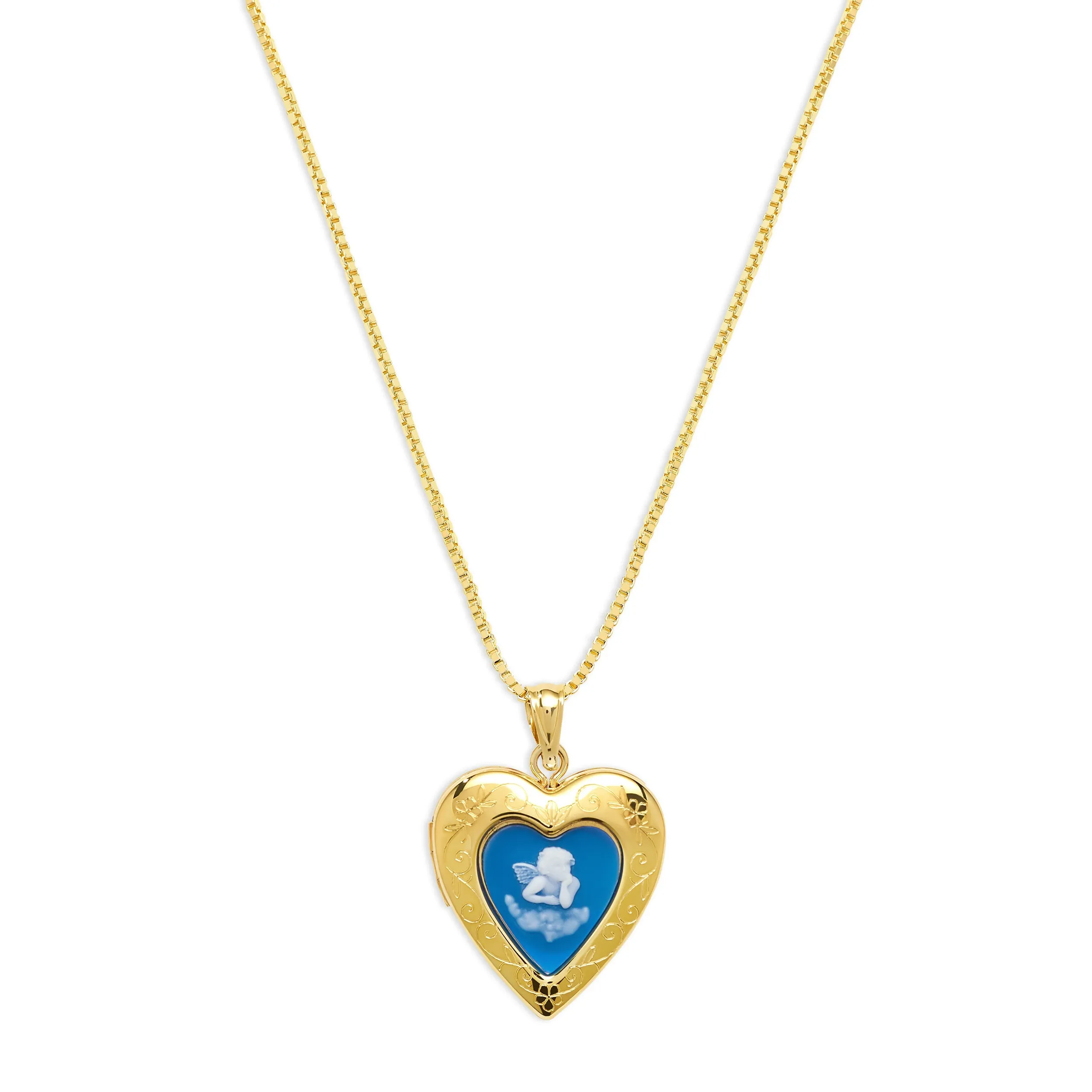 THE BLUE ANGEL PHOTO LOCKET NECKLACE